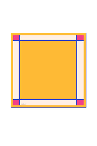 Yellow Wide Bordered Plain Silk Pocket Square 