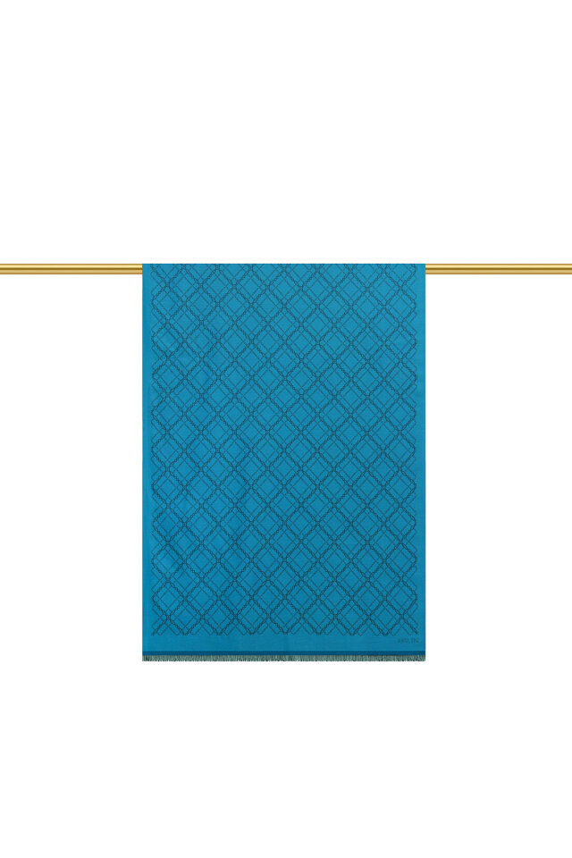 Camgöbeği Zincir Desen Jakarlı İpek Şal - 2