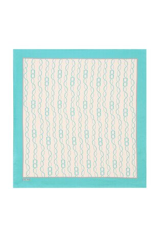 Mint Zincir Desen Twill İpek Eşarp 