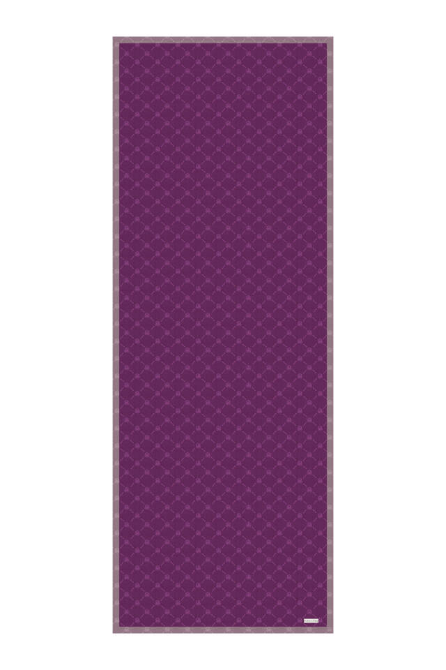 Mor Zincir Monogram Desen İpek Şal - 4