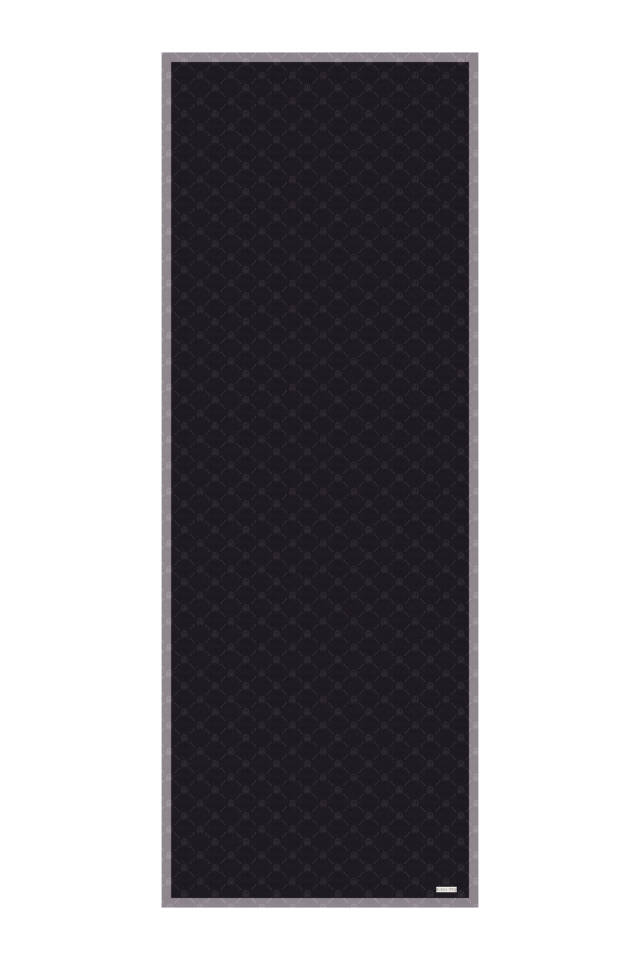 Siyah Zincir Monogram Desen İpek Şal - 4