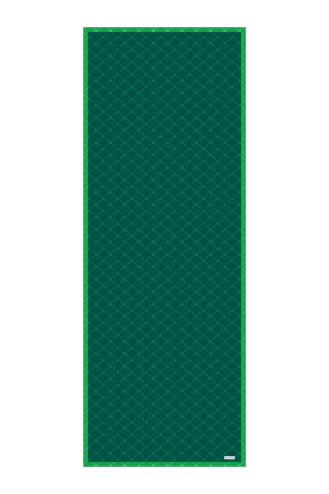 Zümrüt Zincir Monogram Desen İpek Şal - 4