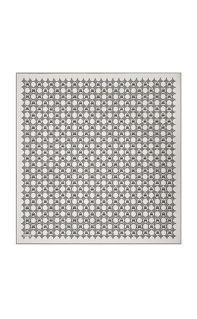 Gri Zincir Monogram Twill İpek Eşarp 